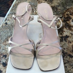 Escada Satin Ankle Strap Sandals
